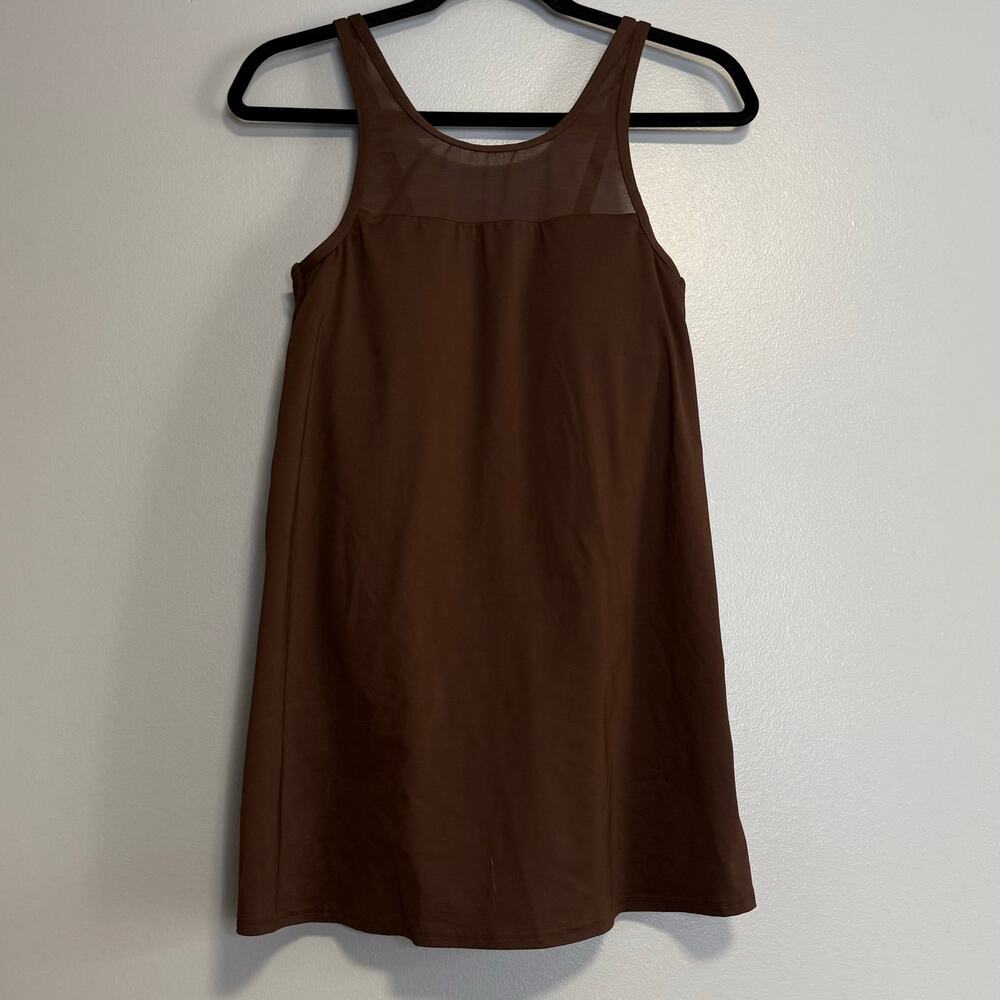 Lands End Brown One Piece Swim Suit Dress 6
